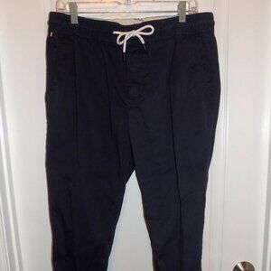 TOMMY HILFIGER Mens Cotton Twill Chino Pants Joggers Medium Navy Blue Elastic